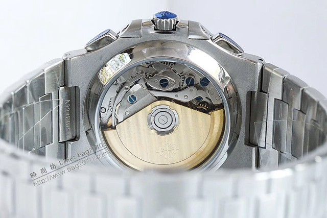 百達翡麗鸚鵡螺不銹鋼錶帶水沙紋拉絲經典複刻專櫃男士腕表 鸚鵡螺真計時腕表  gjs1972